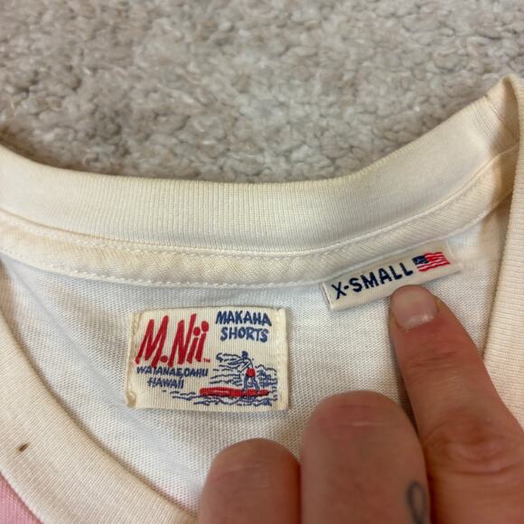 M.Nii Striped TShirt Makaha Shorts Hawaii Surfer Men's XS - Picture 6 of 12